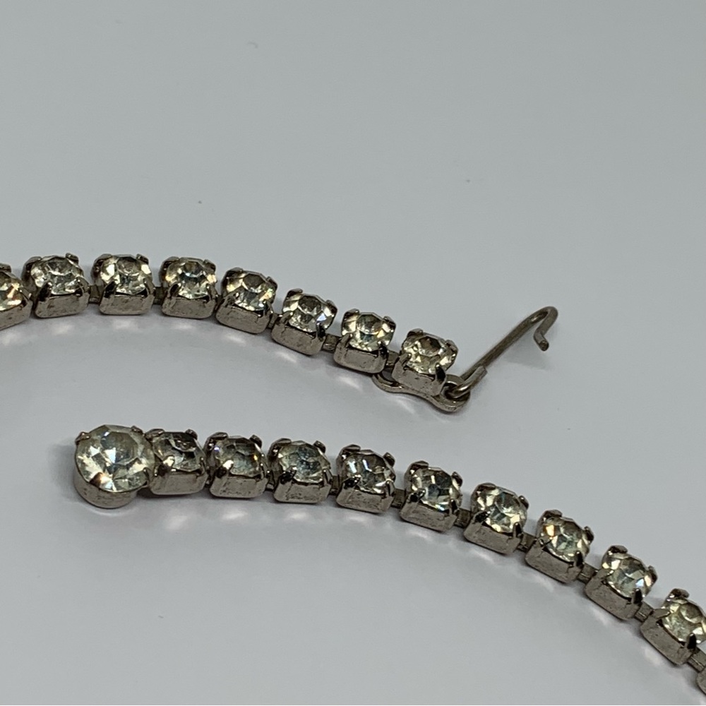Vintage Verified D&E Juliana Grey(black diamond) Rhinestone 5 Link Necklace - Picture 5 of 7